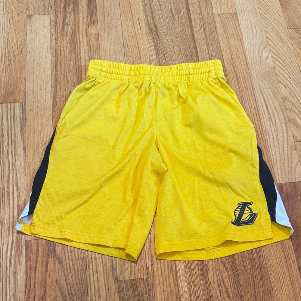 NBA Yellow Athletic Lakers Shorts Youth Medium